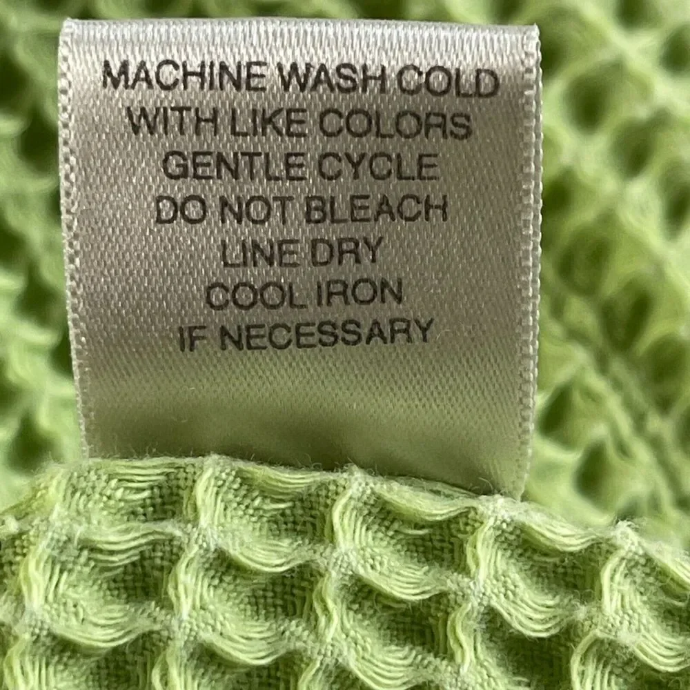 Christopher & Banks Waffle Weave‎ Vest Womens S Green Sleeveless Hooded Full Zip